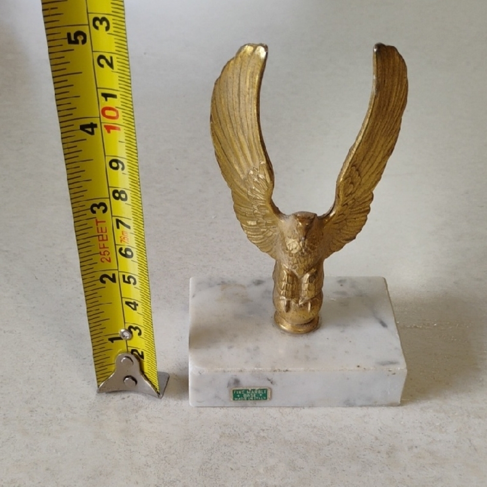 Gold Eagle Sculpture on Marble Base - Picture 2 of 5
